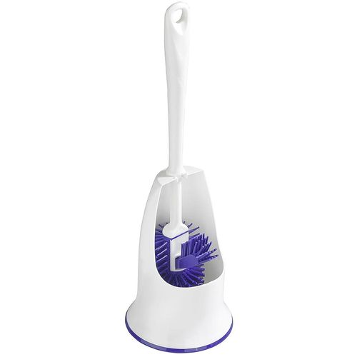 WC-Garnitur MAXIMEX "Hygiene-Set", lila, B:13,5cm H:41,8cm L:13,5cm, Polypropylen, thermoplastisches Gummi (TPR), Reinigungsbürsten, WC-Bürstenhalter, Klobürsten mit Randbürste und Anti-Haft-Wirkung