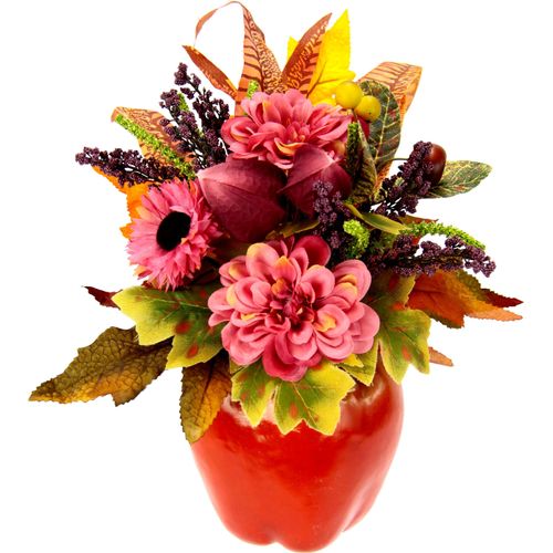 Kunstpflanze I.GE.A., rosa, B:20cm H:28cm T:16cm, Polyester, Kunstpflanzen, im Apfeltopf