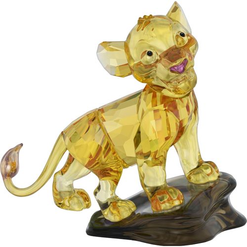 Dekofigur SWAROVSKI "Kristallfigur Sammelfigur The Lion King Simba", braun (braun, schwarz, rosa), Dekofiguren, B/H/T: 3,3cm x 5,1cm x 6cm, Swarovski Kristall, Swarovski Kristall, B:3,3cm H:5,1cm T:6cm
