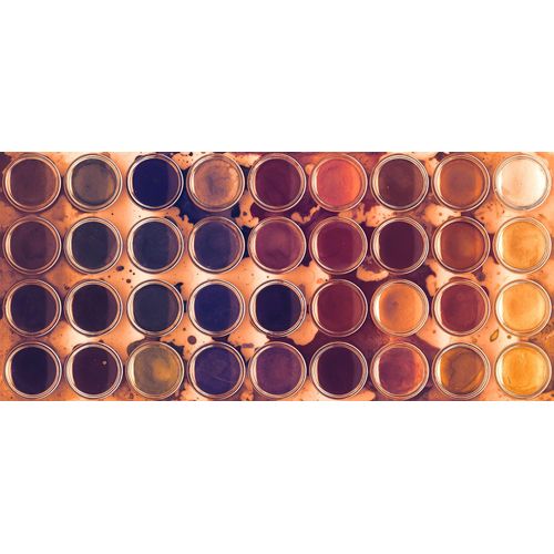 Fototapete ARCHITECTS PAPER "Atelier 47 Paint box 1", bunt (gelb, rot, blau), B:6m L:2,7m, Vlies, Tapeten, Vlies, Wand, Schräge, Decke