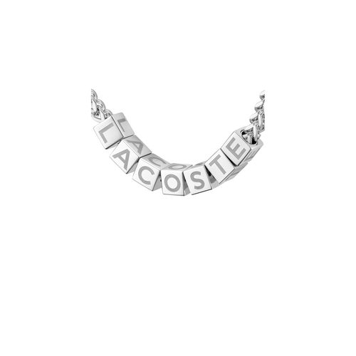 Edelstahlkette LACOSTE "SCRIPT", silber (edelstahlfarben), Halsketten, Damen, Edelstahl, L: 58 B: 4mm, Edelstahlkette, B:4mm