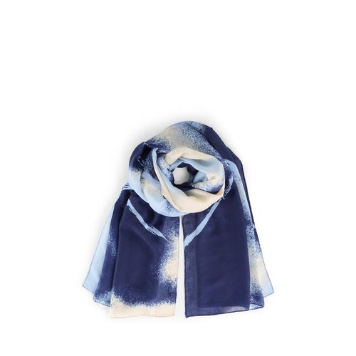 TOM TAILOR Damen Halstuch mit Muster, blau, Gemustert, Gr. ONESIZE