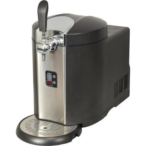 Biermaschine - Druckbiersystem mit Fass 5 l - Einstellbare Temperatur - Edelstahl schwarz