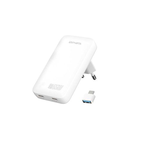 4smarts Wall Charger Flatplug Slim Dual USB-C 65W Fast Charge