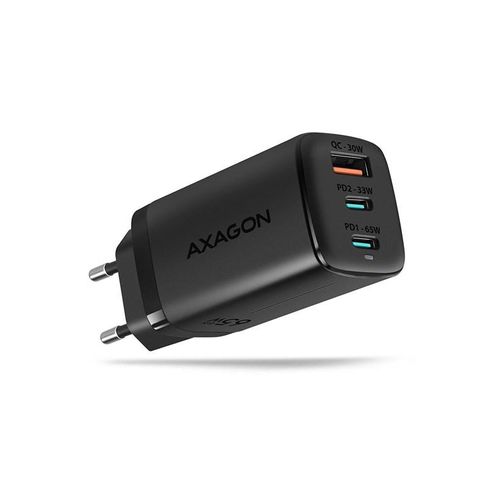 AXAGON Wall Charger 65W PD 3.0 & Quick Charge 4+ - 2 × USB-C + 1 × USB-A