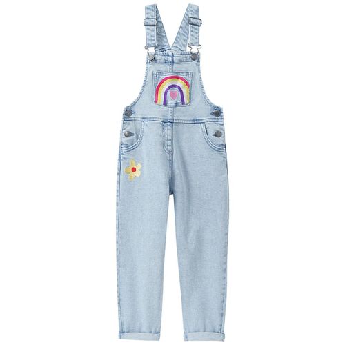 Mädchen Latzhose mit bunten Stickereien