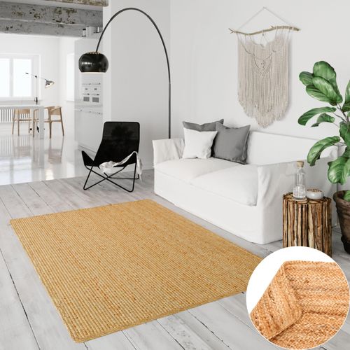 Teppich OTTO HOME "Bjarka", beige (natur), B:60cm H:10mm L:90cm, Jute, Teppiche, Teppich, meliert, 100% Jute, handgewebt, auch als Läufer & in rund erhältlich