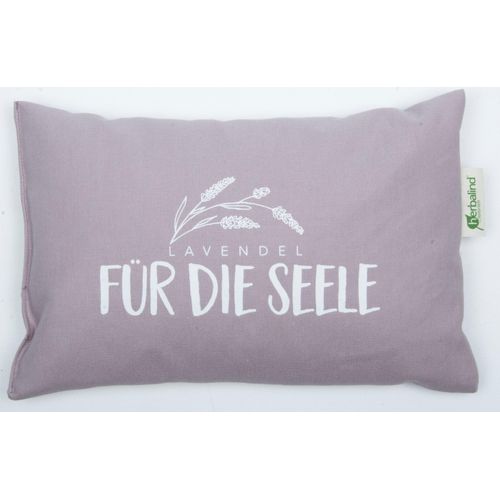 Kräuterkissen HERBALIND "5046 Lavendelkissen FÜR DIE SEELE", lila (flieder, weiß), B:30cm L:20cm, Baumwolle, Funktionskissen