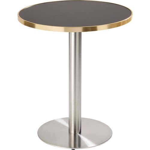 Runder Esstisch 60 cm, schwarz/goldene Platte und silberne Beine - Oviala Montmartre