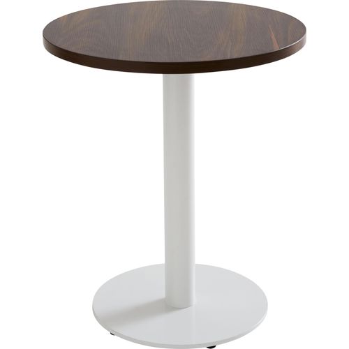 Runder Esstisch 60 cm mit weißem Fuß und dunkler Holzverkleidung - Oviala Rivoli