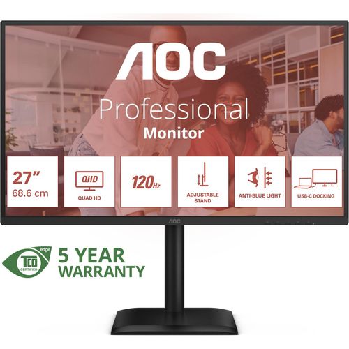 AOC Q27E4CV - LED-Monitor - 68.6 cm (27") - 2560 x 1440 QHD @ 120 Hz