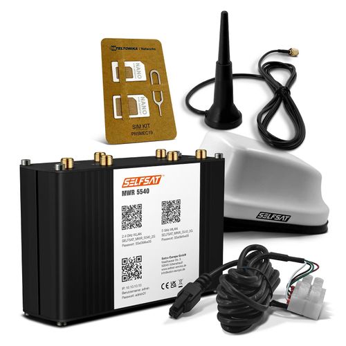 SELFSAT MWR 5540 5G Cat 12 WLAN Router bis 2,6 Gbps inkl. SELFSAT 5G Antenne weiß