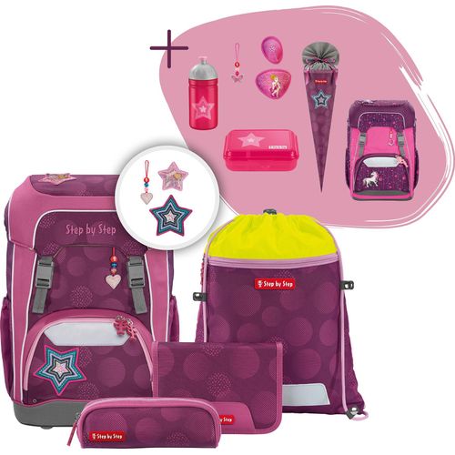 Step by Step Schulranzen-Set Schulranzen-Set GIANT „Glamour Star Astra“, 10-tlg