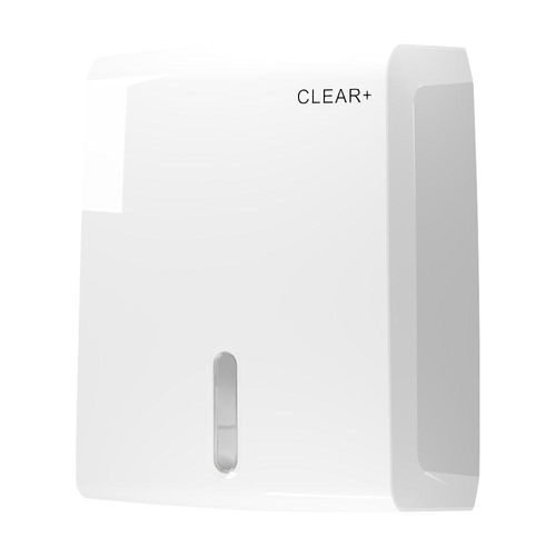 CWS Faltpapierspender Clear+, für 400 Tücher, weiß