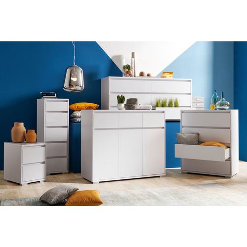 Carryhome Nachtschrank , Weiß , Holzwerkstoff , 3 Schubladen , 40x79x48 cm , Schlafzimmer, Nachttische