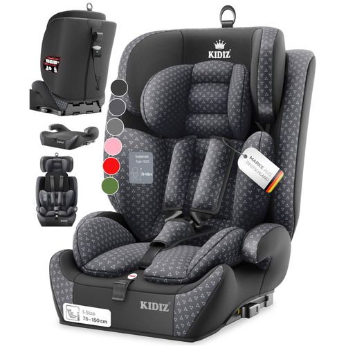 KIDIZ® Autokindersitz Triangle Premium Kindersitz Kinderautositz Autositz Sitzschale 9 kg - 36 kg 1-12 Jahre Gruppe 1/2/3 universal zugelassen nach ECE R129/03 mit Isofix