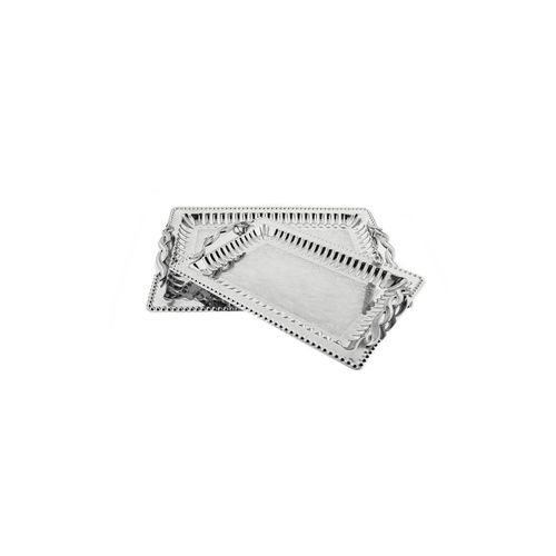 Serviertablett aus hochwertigem 18/10-Edelstahl - 2er Set