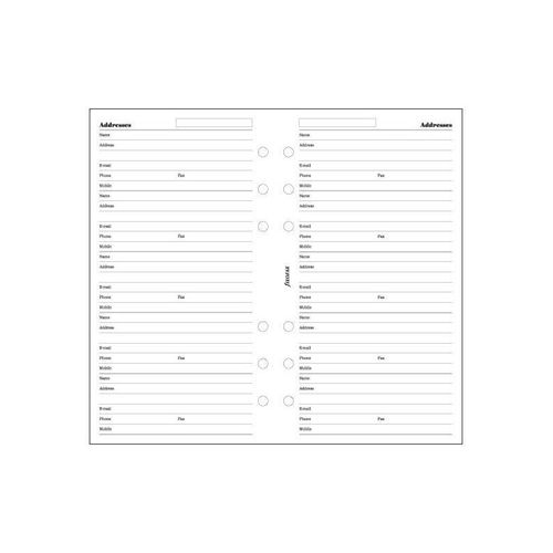 Filofax Contacts Refill - Personal