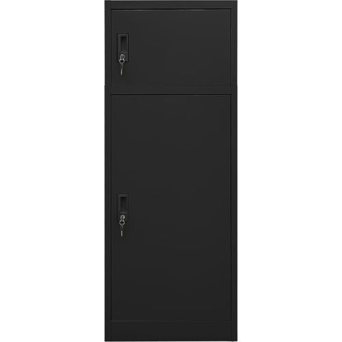 vidaXL Sattelschrank Schwarz 53x53x140 cm Stahl