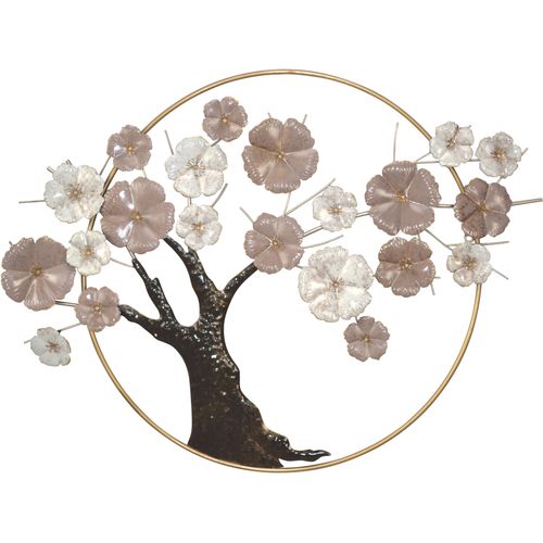 Wanddekoobjekt "Wanddekoration", bunt, B:98cm H:73cm T:5cm, Metall, HOFMANN LIVING AND MORE, Wanddekoobjekte, Baum aus Metall