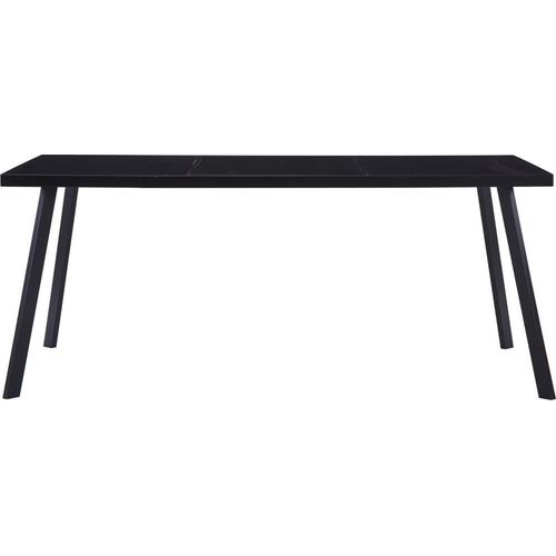 vidaXL Esstisch Schwarz 160 x 80 x 75 cm Hartglas