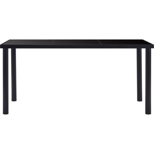 vidaXL Esstisch Schwarz 160 x 80 x 75 cm Hartglas