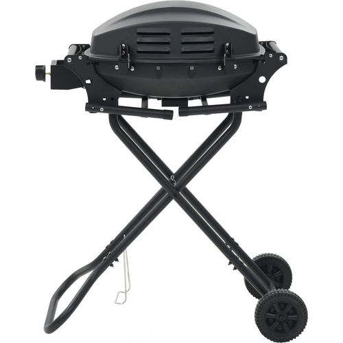 vidaXL Gasgrill Tragbar mit Kochzone Schwarz
