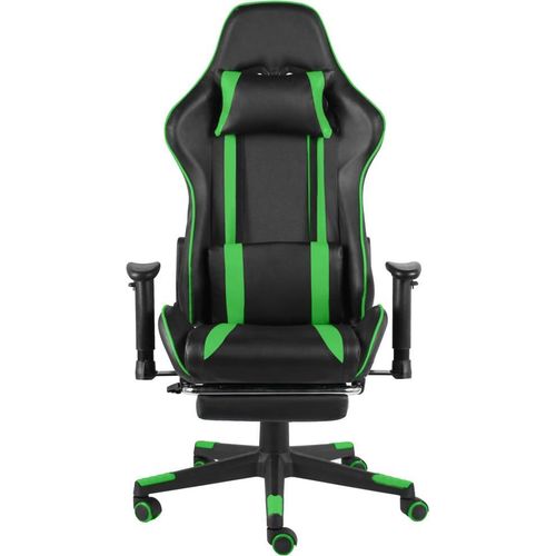 vidaXL Gaming-Stuhl mit Fußstütze Drehbar Grün PVC