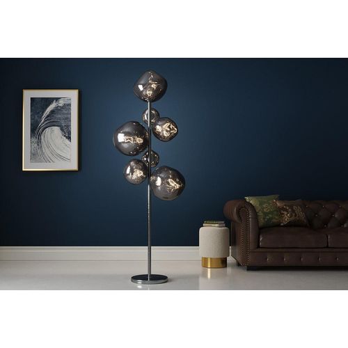 riess-ambiente Design Stehlampe LIQUID DIAMOND 170cm smoke Glas Stahl sieben Schirme Kugelleuchte