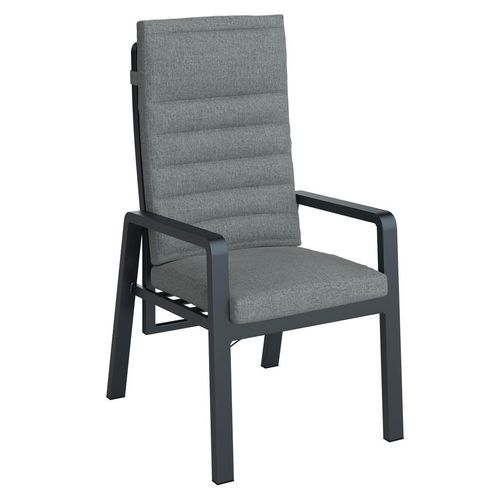 Ambia Garden Gartensessel , Grau, Schwarz , Metall, Textil , Füllung: Schaumstoff , eckig , 60x110x72 cm , Gartenmöbel, Gartenstühle, Gartenstühle