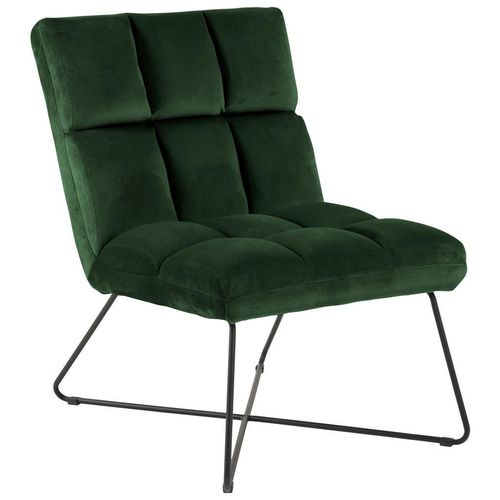 Sessel , Schwarz, Dunkelgrün , Metall, Textil , 62x90x86 cm , Reach , Wohnzimmer, Sessel, Polstersessel