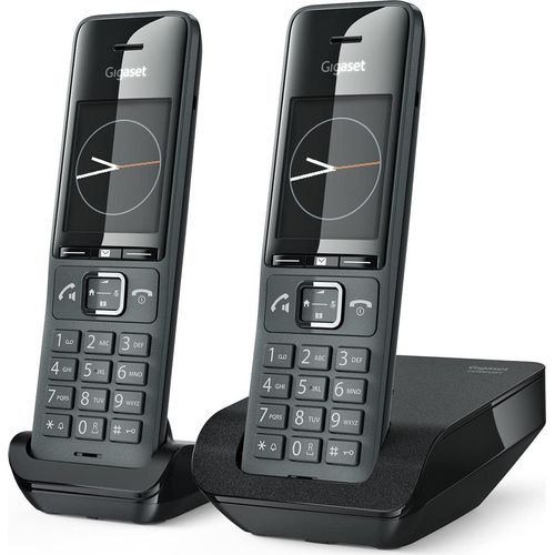 Gigaset COMFORT 520 Duo Schnurlostelefon Schwarz Titanium mit Telefonbuch 200 Kontakte