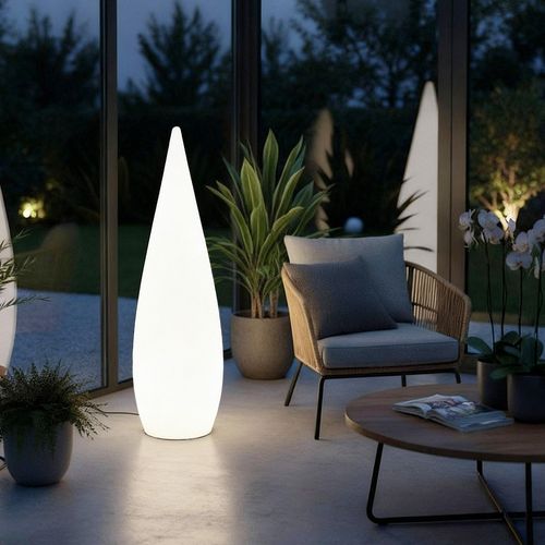 Design Stehlampe Kegel 120cm mit Fernbedienung Kabellos und mit Netzanschluss nutzbar moderne indirekte Beleuchtung dimmbar Stehleuchte Wohnzimmer