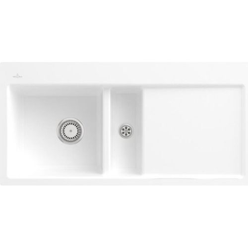 V&B Flächenbündige Spüle Subway 60 Flat li, m Abl.garn, Hand., stone white