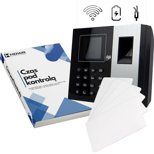 Zeiterfassungsgerät USB, WiFi, WEB, P2P, IC Wiegand, LAN 125 kHz und 13,56 mHz + 15 RFID-Karten 125 kHz + EBOOK