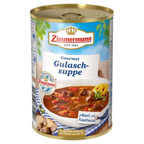 Zimmermann Gourmet Gulaschsuppe Pikant mit Rindfleisch