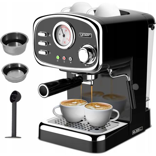 Yoer 1100W 20bar, 10 Kaffees, Silber Design Cob Druckmaschine