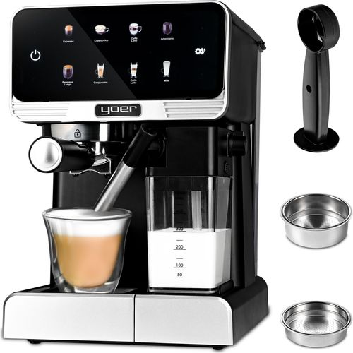 Yoer 20bar 1350W Vollautomatische Kaffeemaschine mit Thermoblock + LED Anzeige