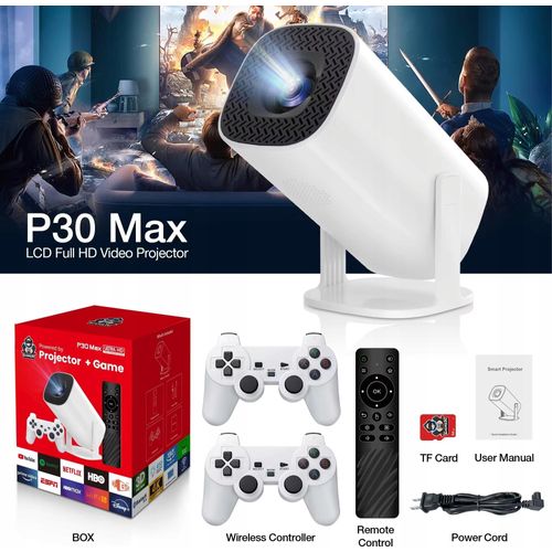Projektor Android 11 P30Max 2 Pads Spiele Retro Tv Netflix Youtube Apps