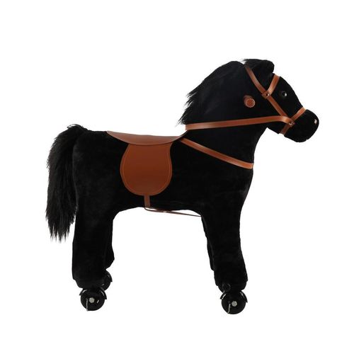 My Baby Lou Schaukelpferd , Schwarz, Dunkelbraun , Metall, Kunststoff, Textil , 45x74x74 cm , RoHS, AZO-frei, EN 71, CE , Geräuscheffekte , Spielzeug,