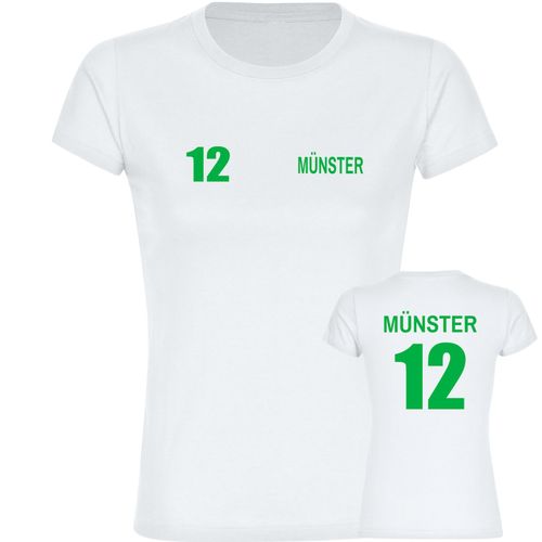 multifanshop Damen T-Shirt - Münster - Trikot Nummer 12 - Druck grün - Frauen Image