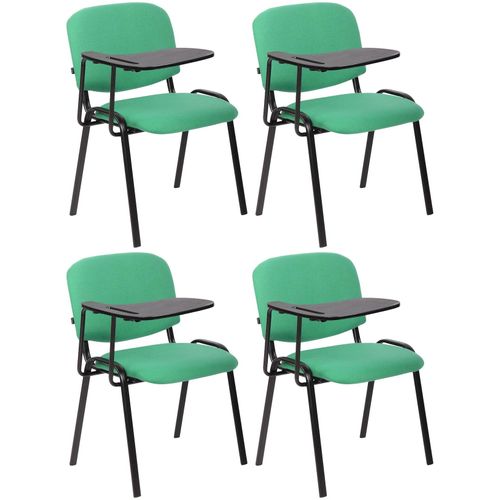 CLP 4er Set Stuhl Ken Mit Klapptisch Stoff I Gepolsterter Schulungsstuhl Mit Schreibtafel