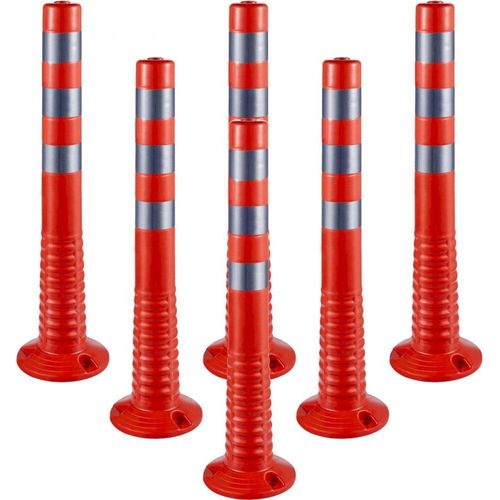 Verkehrsleitpfosten - Flexibler Leitkegel - 76,2 cm - Federpfosten - 6er Set