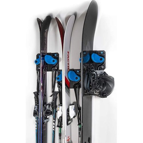 Gravity Grabber Ultimate Ski & Snowboard Wandhalterung - Passt zu jedem Ski/Snowboard - für Schadensfrei Lagerung von Rocker, Tips, Tails - 3x - Cyan