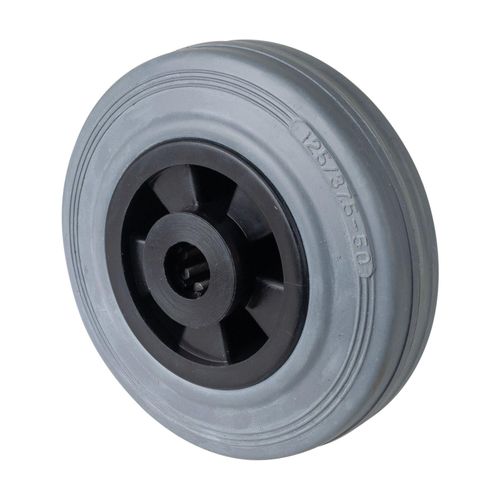 BS Rollen Rad, Raddurchmesser 125, B46 grau, Achs, Durchmesser 15 100kg (B46.125)