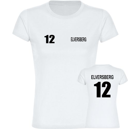 multifanshop Damen T-Shirt - Elversberg - Trikot Nummer 12 - Druck schwarz - Frauen