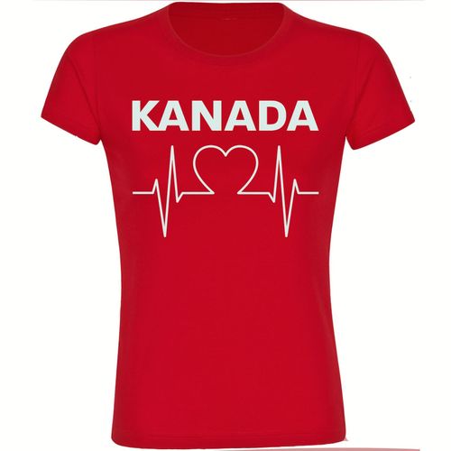multifanshop Damen T-Shirt - Kanada - Herzschlag - Druck weiß - Frauen