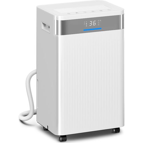 Luftentfeuchter, 4,5 Liter Tank, 24-Stunden-Timer, LED-Display, Kunststoff, Weiß