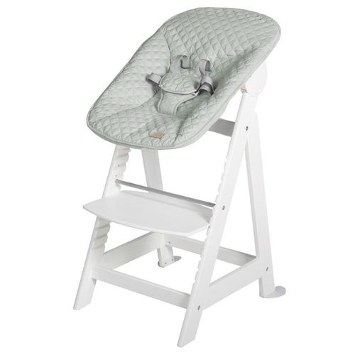 Roba Hochstuhl Born Up Style Set , Pastellgrün, Weiß , Holzwerkstoff, Textil , Schichtholz , 46x94x66.5 cm , 5-Punkt-Gurt, Bezug abnehmbar, in