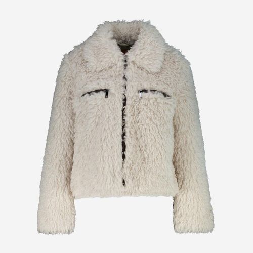 Beigefarbene Babbe Jacke aus Kunstfell